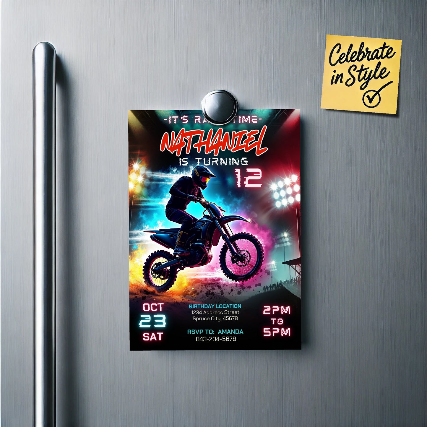 Dirt Bike Invitation | Digital Download | Editable Template