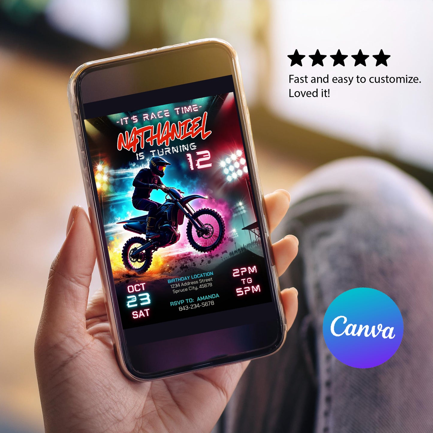 Dirt Bike Invitation | Digital Download | Editable Template