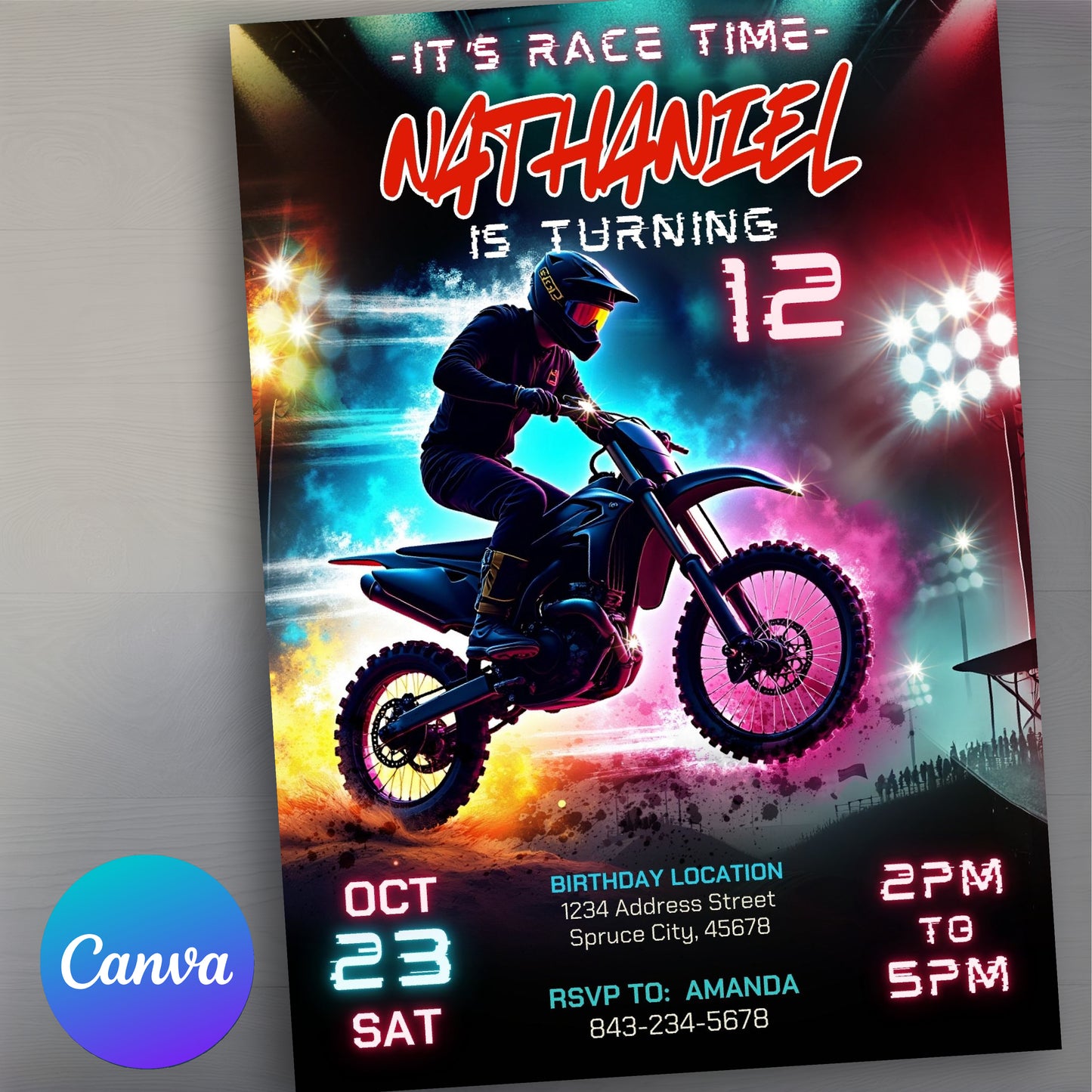 Dirt Bike Invitation | Digital Download | Editable Template