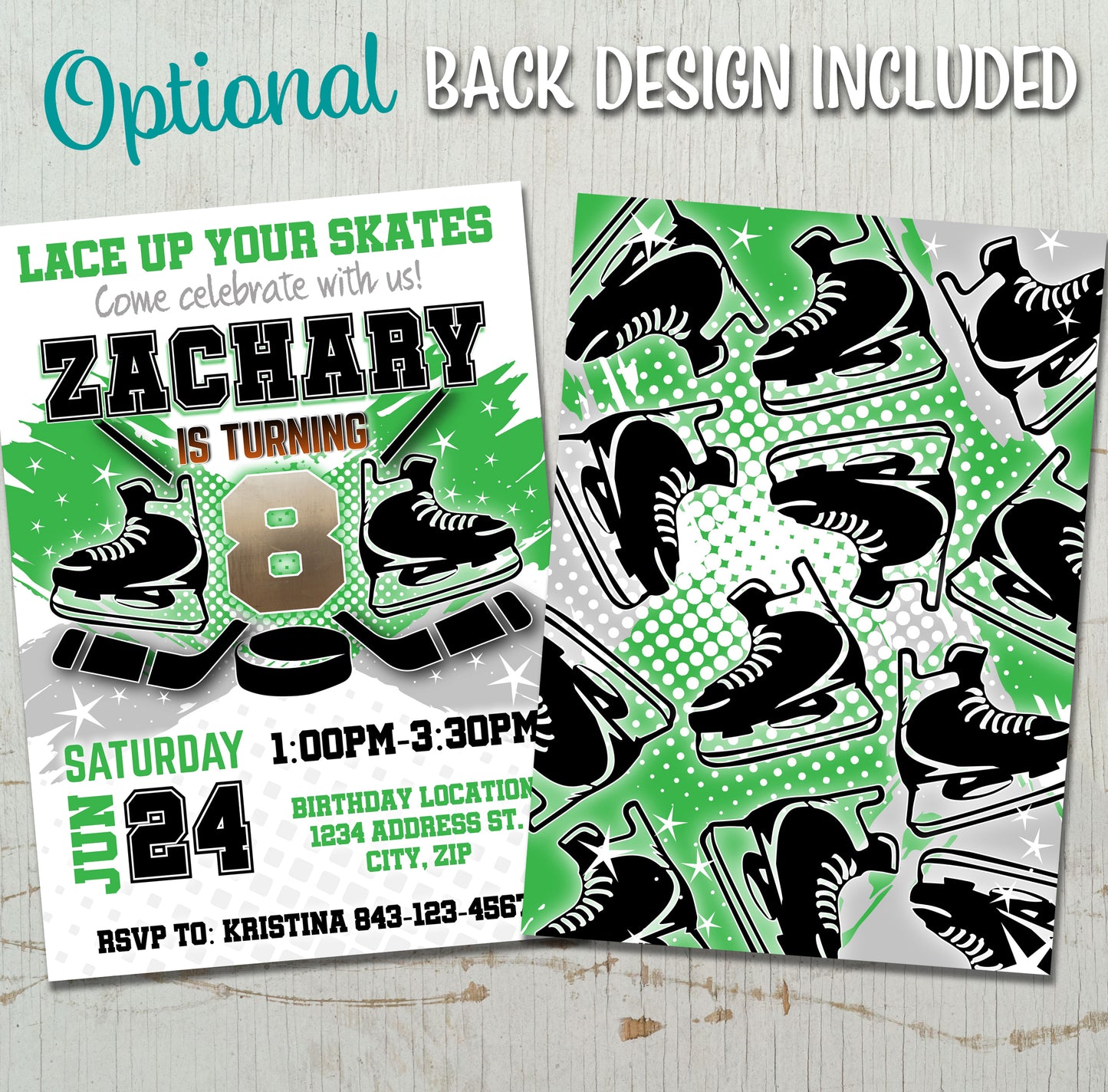 Hockey birthday invitation