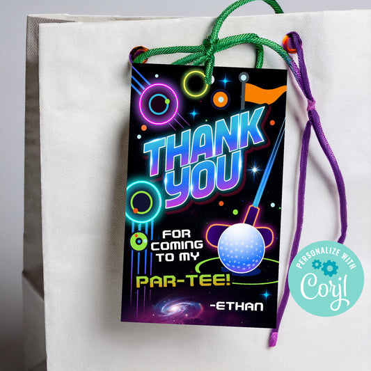 Mini golf birthday Thank You Tag