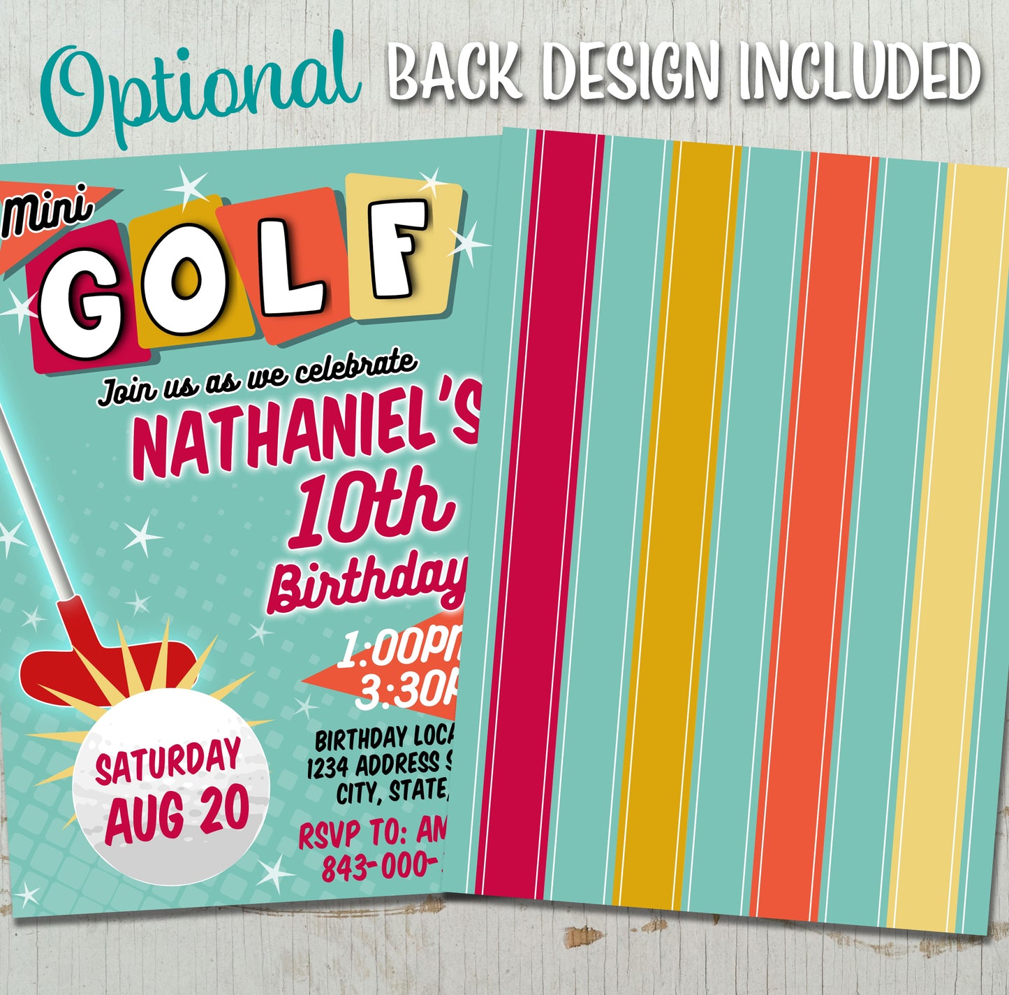 Mini Golf Birthday Invitation Template | Customizable Digital Download