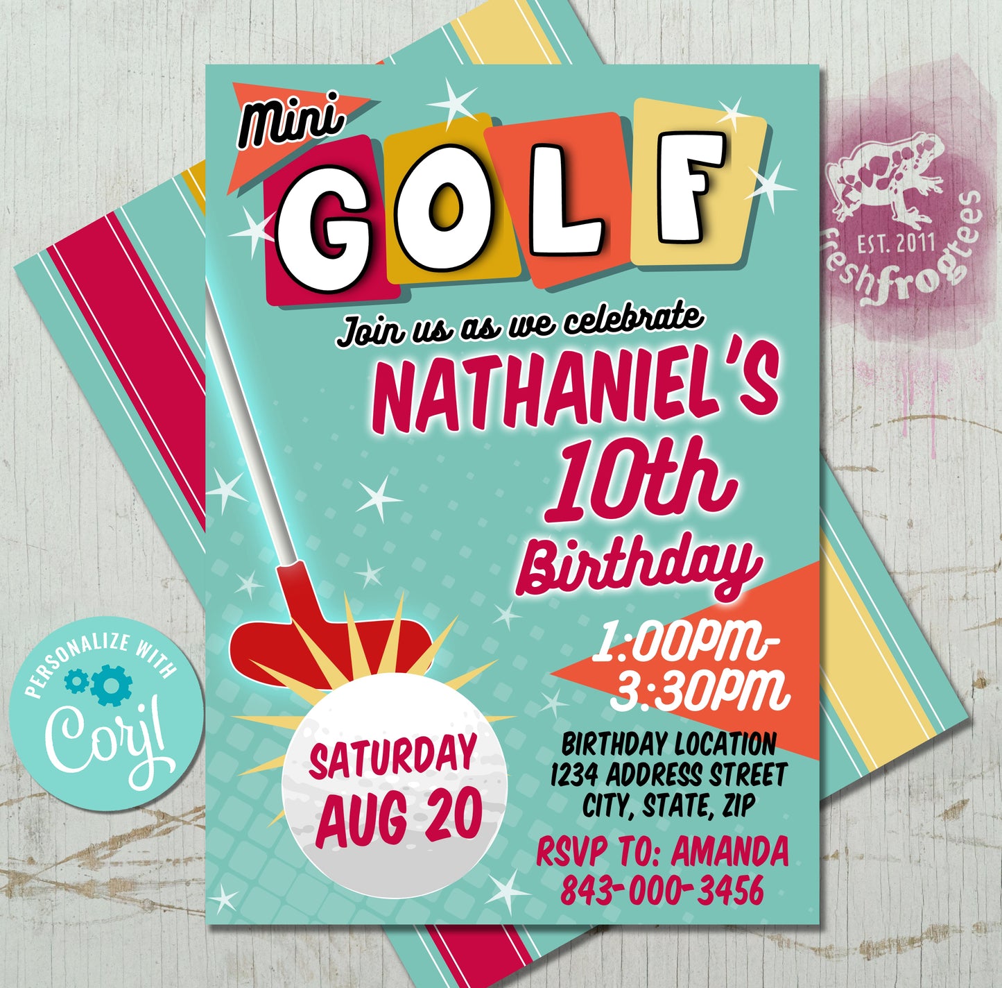 Mini Golf Birthday Invitation Template | Customizable Digital Download