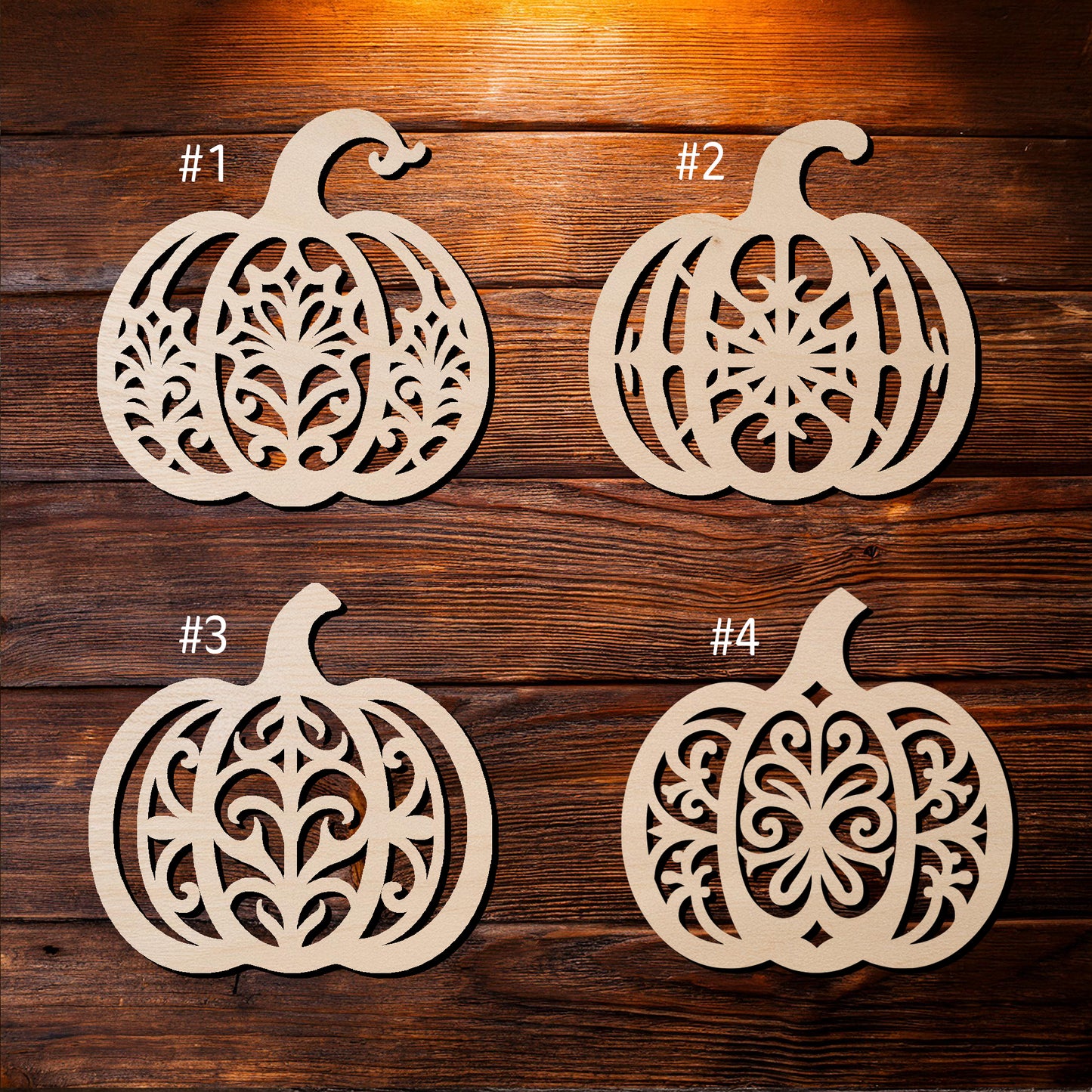 Pumpkin Wooden Unfinished Ornate Decorative Laser Cut Shapes | Pumpkin DIY Halloween Craft