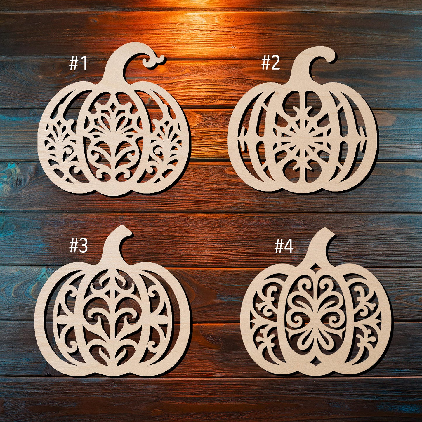 Pumpkin Wooden Unfinished Ornate Decorative Laser Cut Shapes | Pumpkin DIY Halloween Craft
