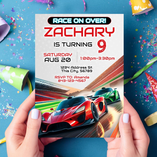 Race Car Birthday Invitation