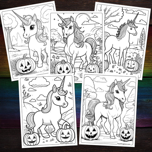 Free Unicorn Halloween Coloring Pages | Halloween Activities and Fun
