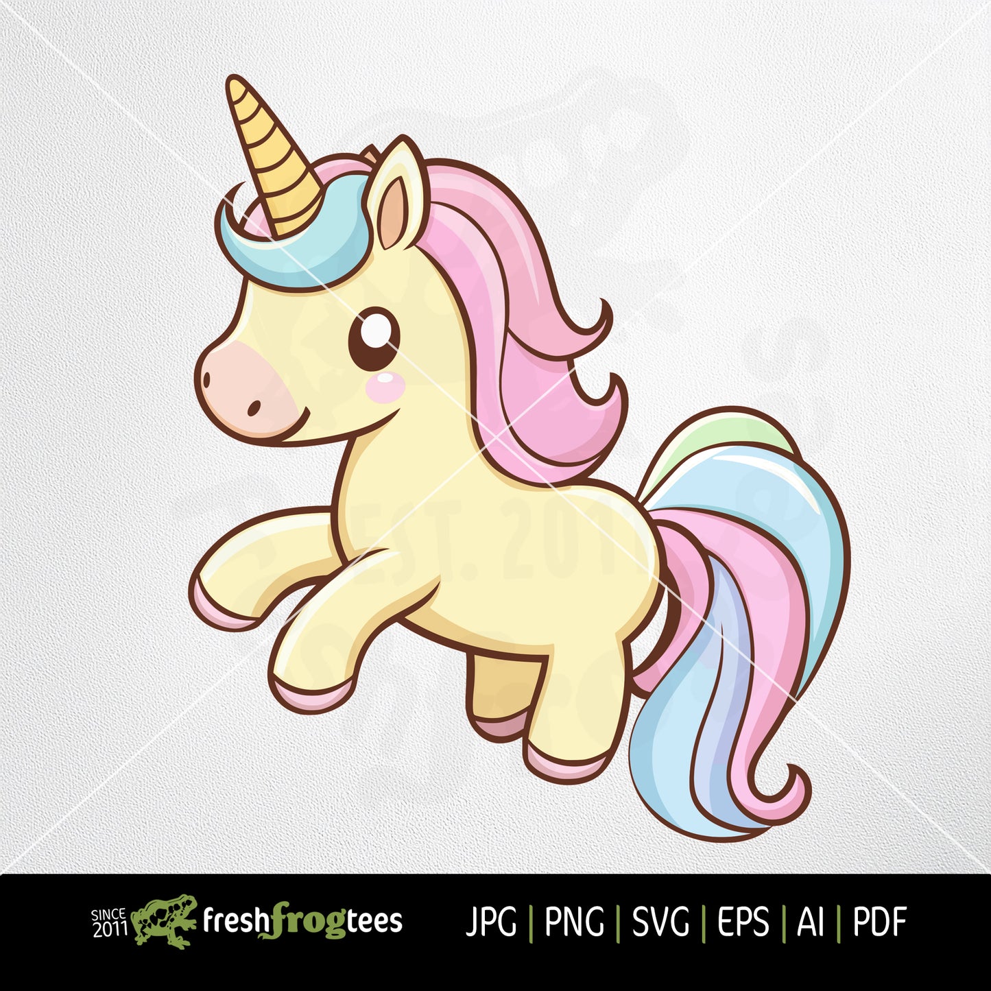 Whimsical Unicorn Jumping Clip Art