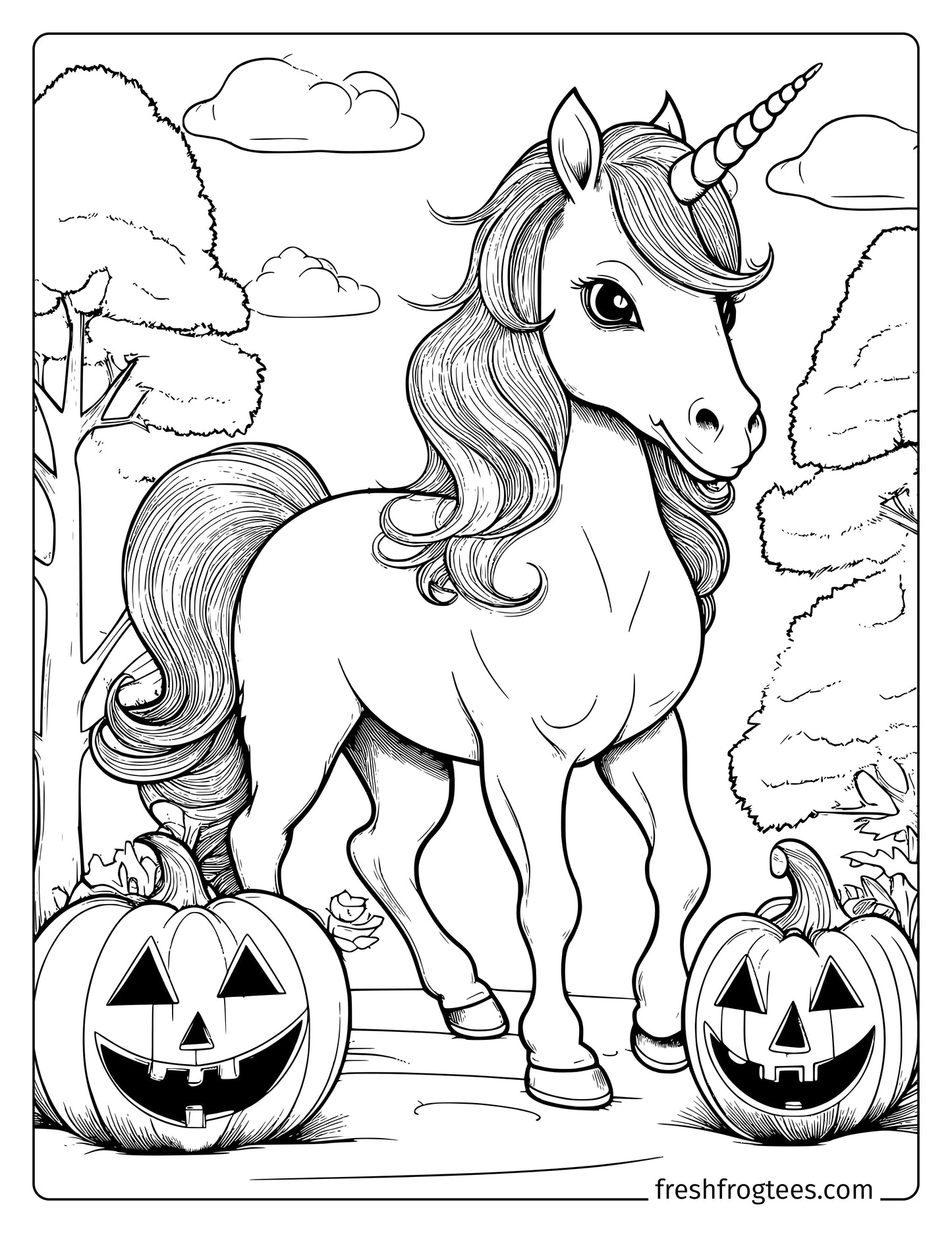 Free Unicorn Halloween Coloring Pages | Halloween Activities and Fun