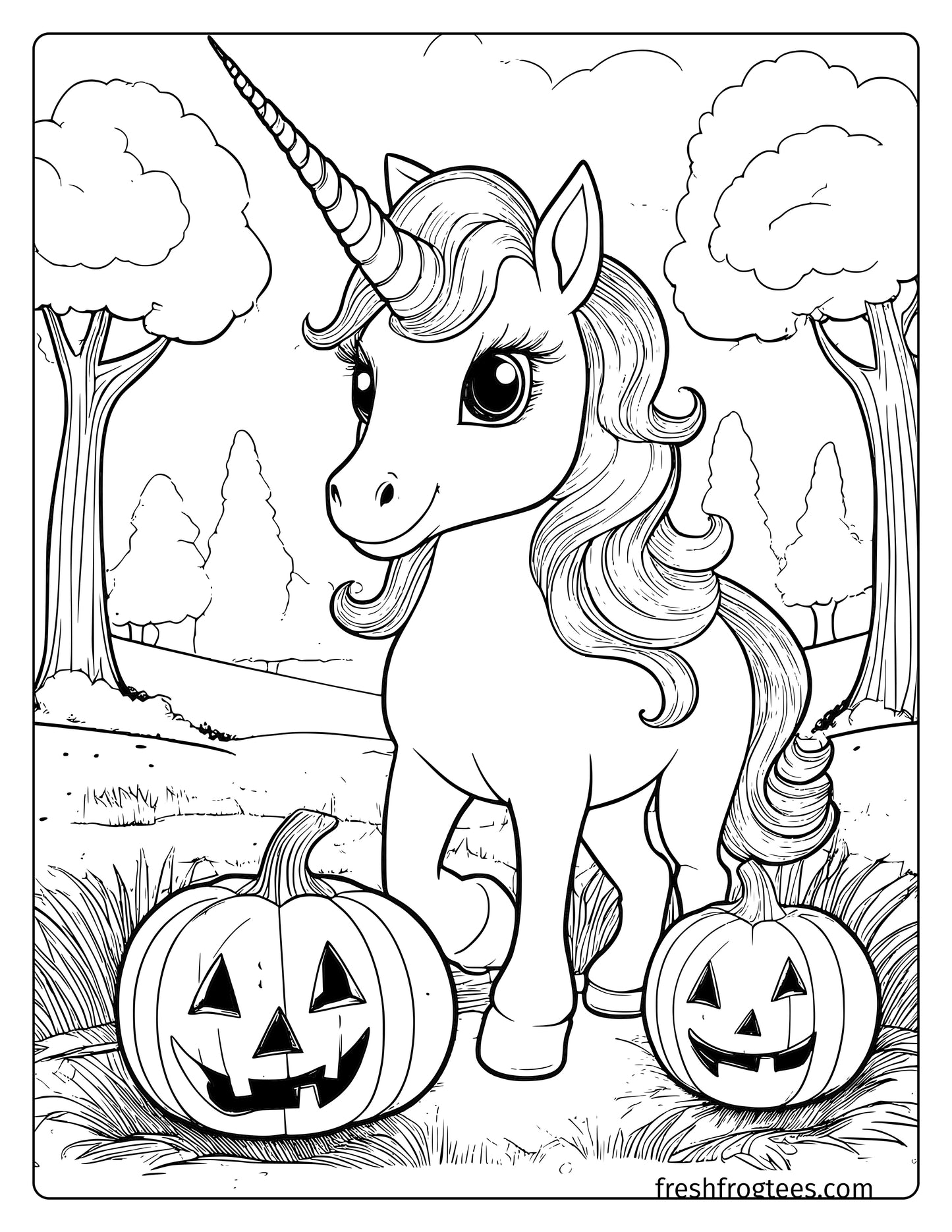Free Unicorn Halloween Coloring Pages | Halloween Activities and Fun
