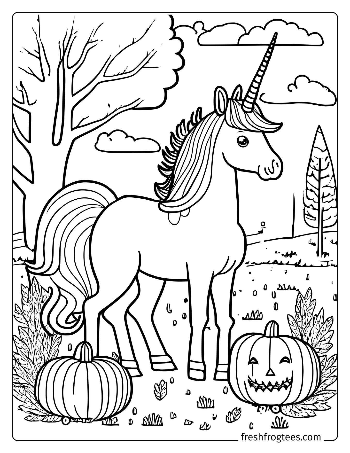 Free Unicorn Halloween Coloring Pages | Halloween Activities and Fun