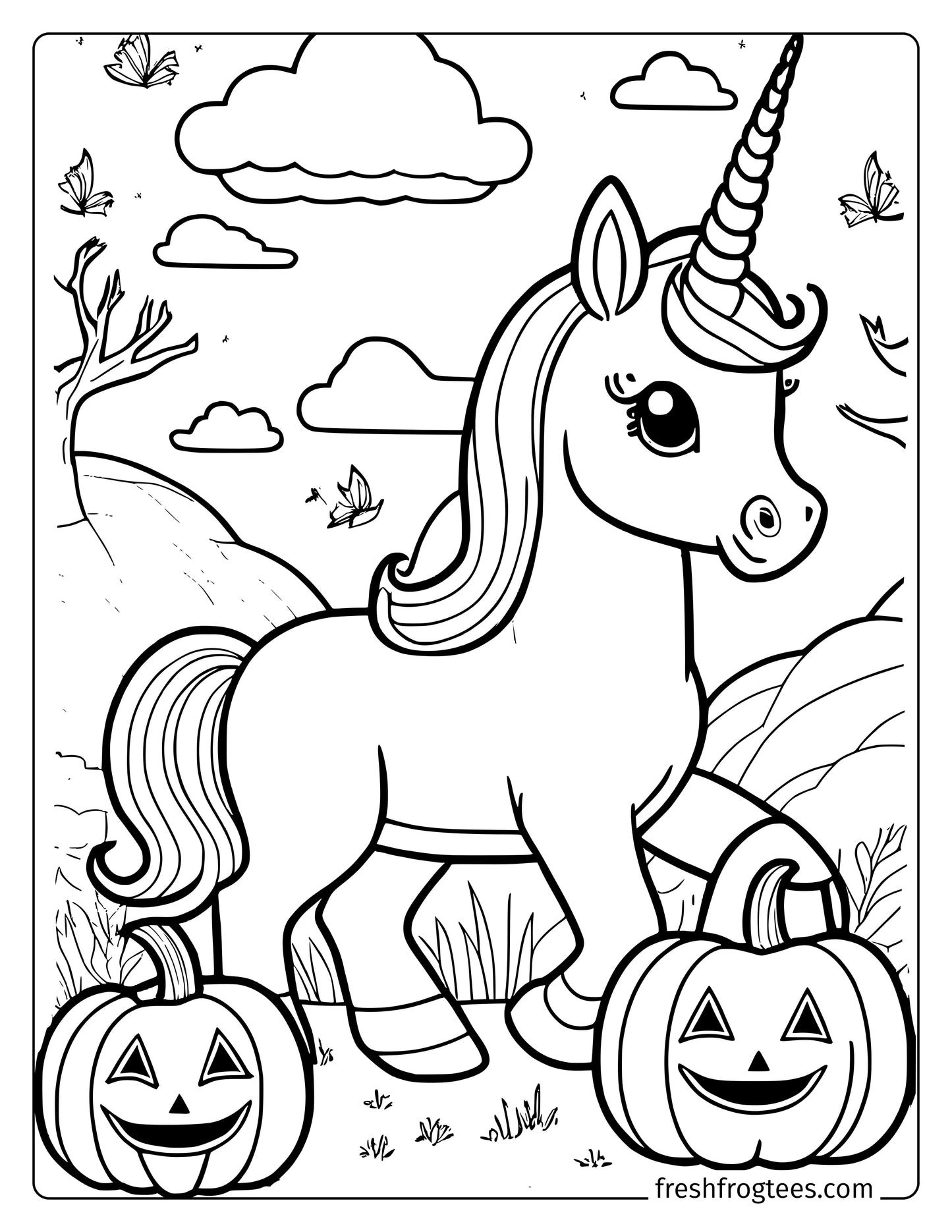 Free Unicorn Halloween Coloring Pages | Halloween Activities and Fun