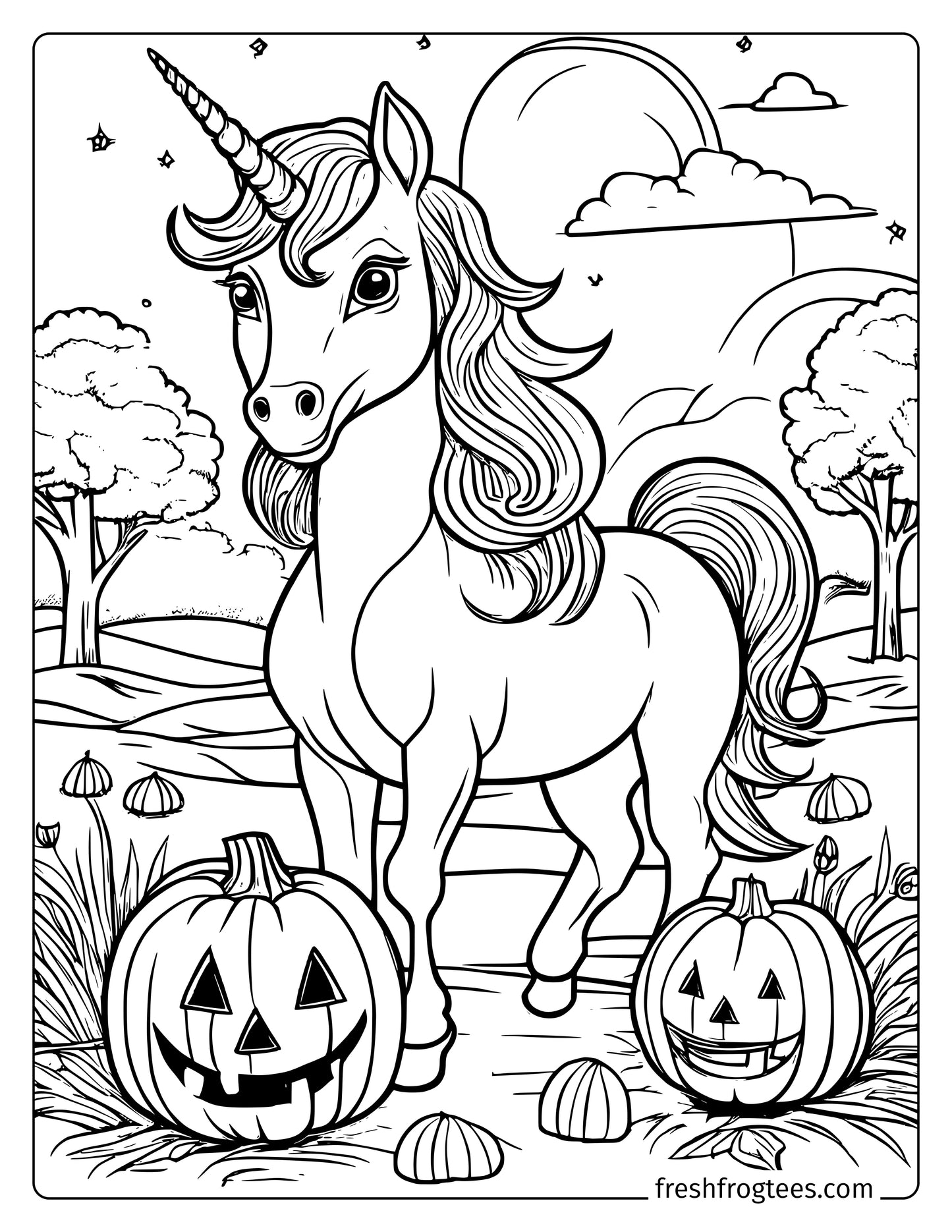 Free Unicorn Halloween Coloring Pages | Halloween Activities and Fun