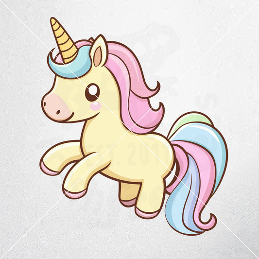 Whimsical Unicorn Jumping Clip Art
