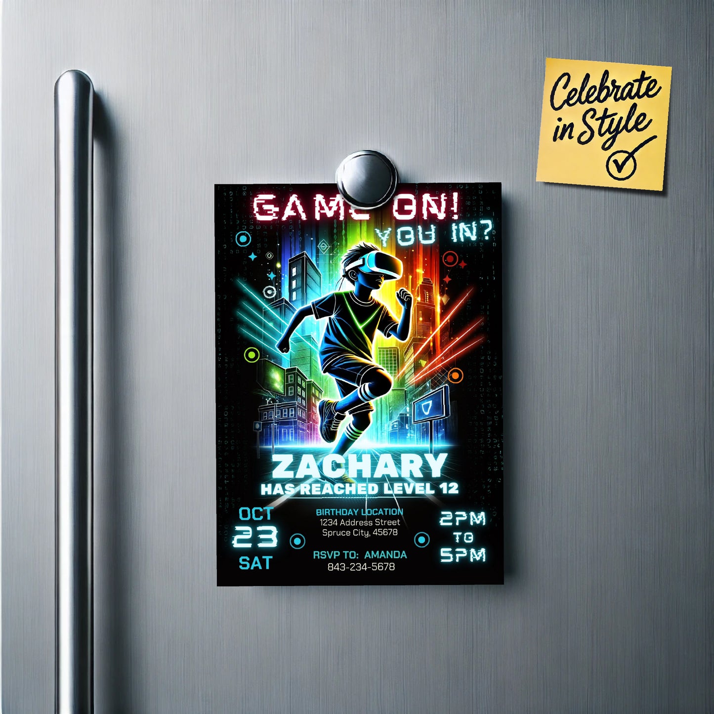 VR Birthday Invitation | Gaming Party Invite
