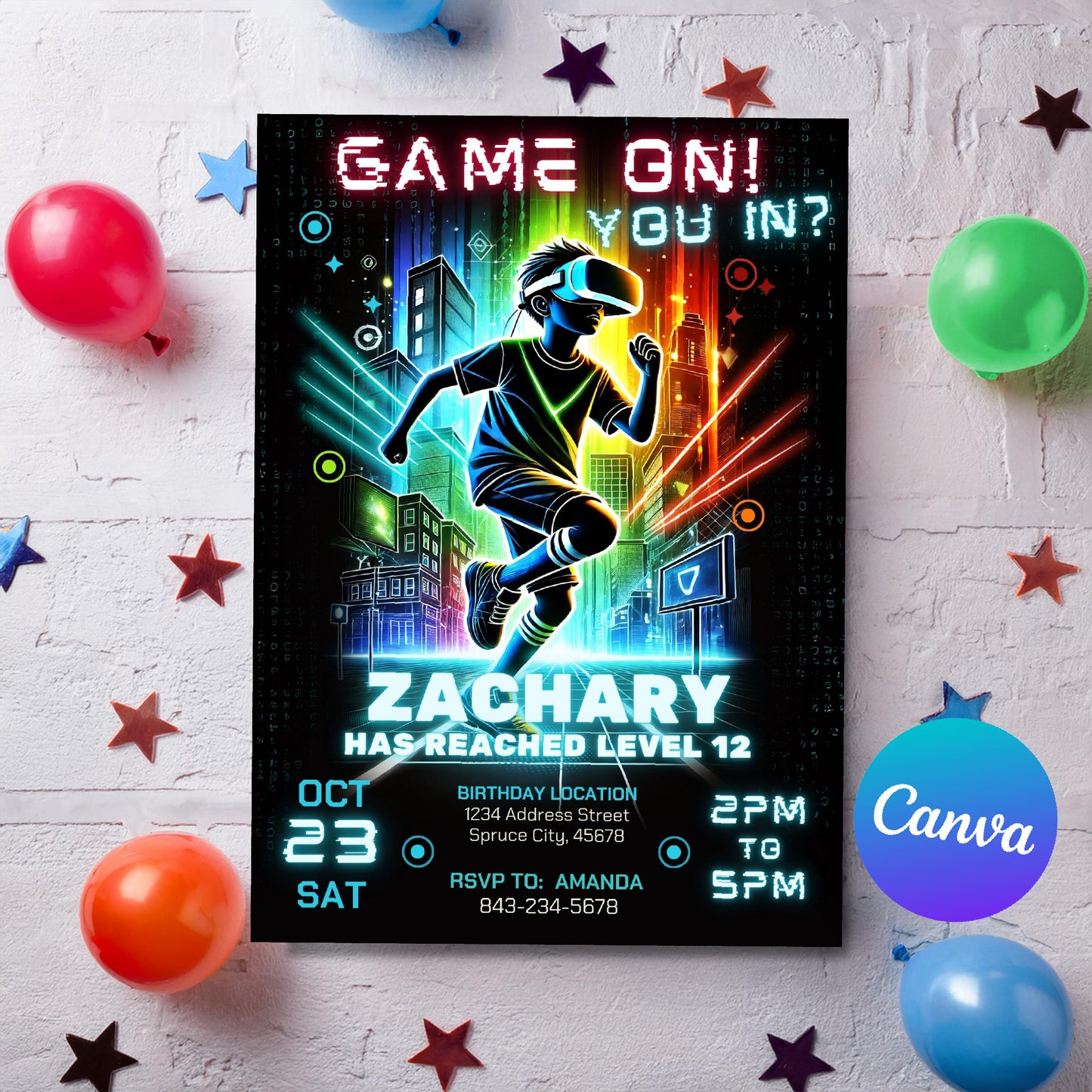 VR Birthday Invitation | Gaming Party Invite