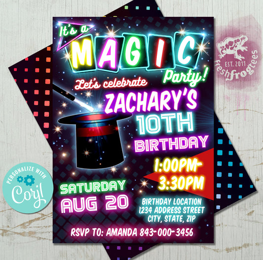magic birthday party invitation