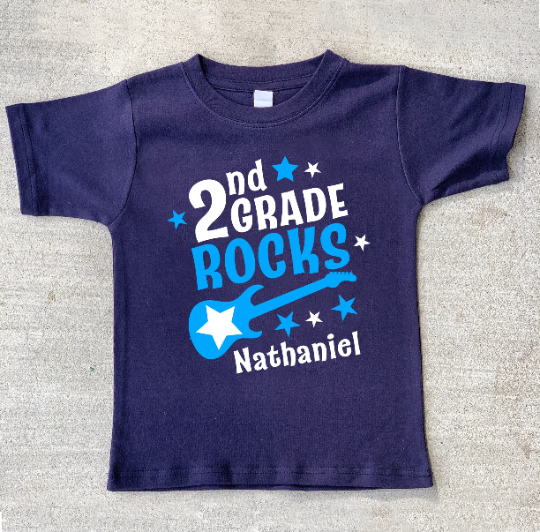 First Day Back to School Grade Rocks Shirt - Any grade