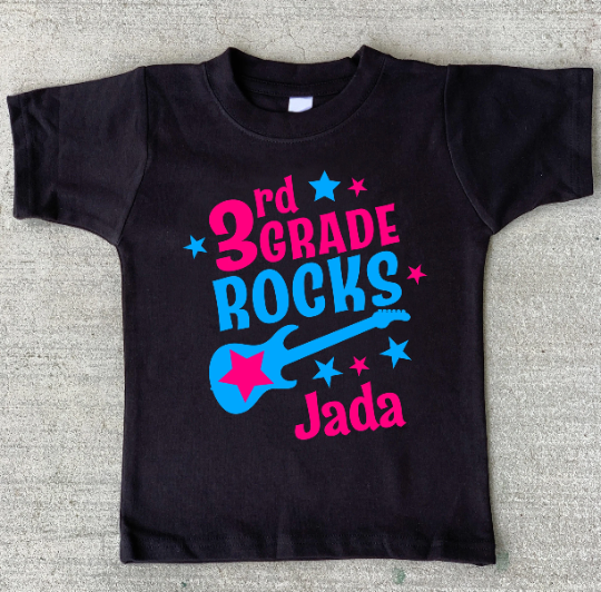 First Day Back to School Grade Rocks Shirt - Any grade