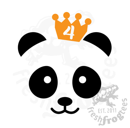4th birthday panda SVG vector illustration Fourth