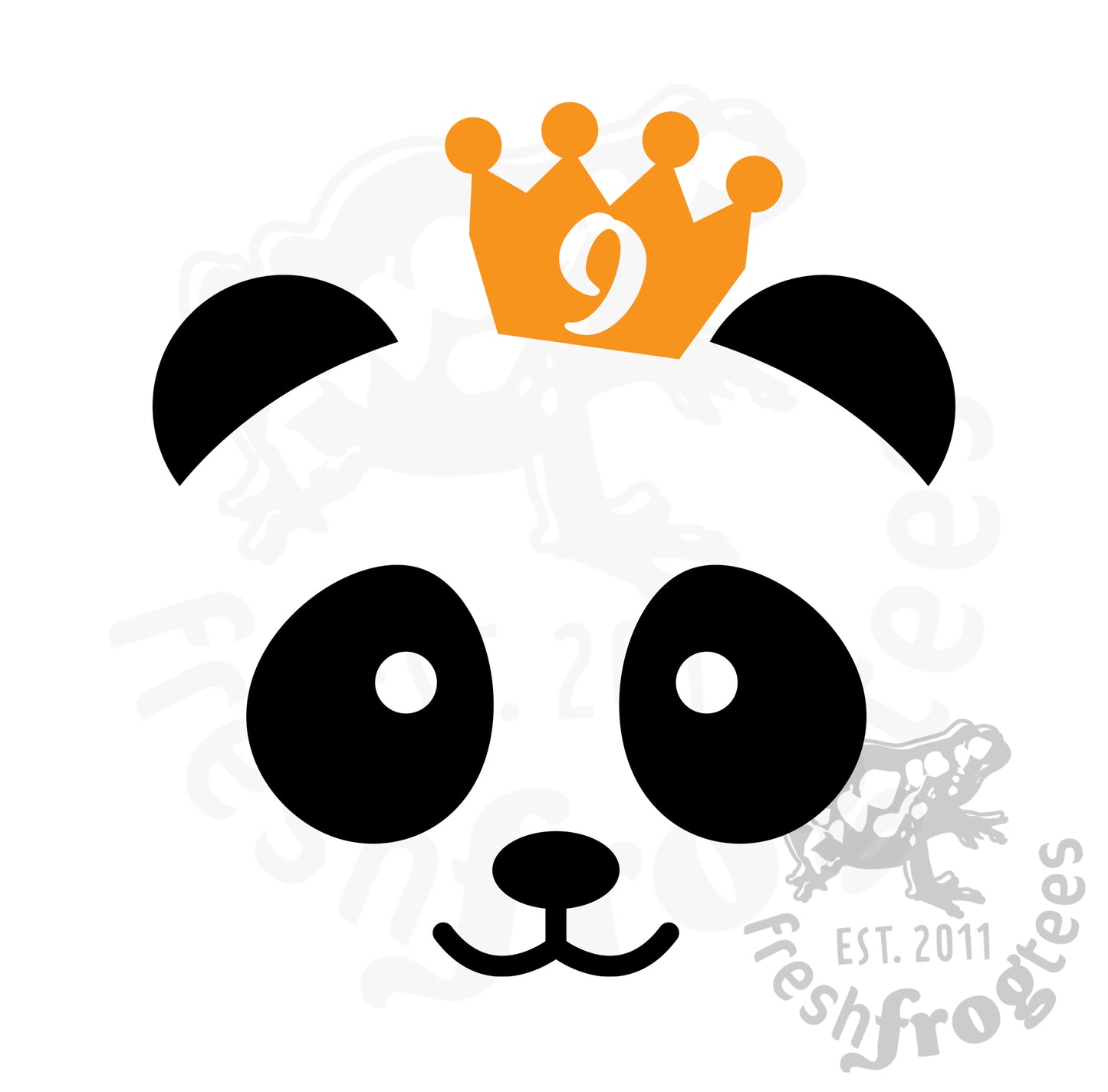 9th birthday panda SVG vector illustration Ninth