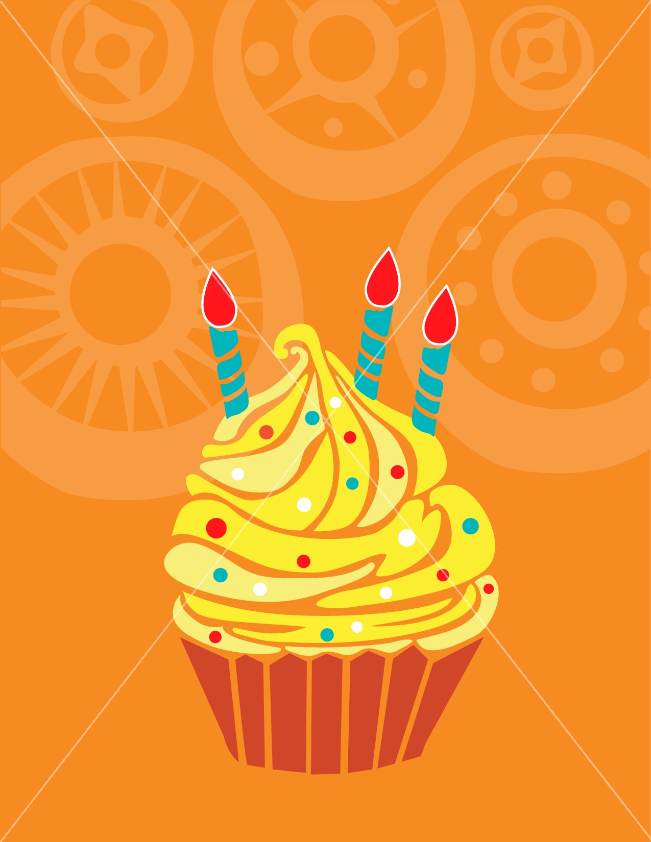 Cupcake greeting card vector illustration