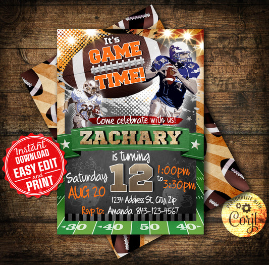 Football Birthday Party Invitation