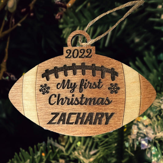 My First Christmas Football Ornament 2024 | Baby's 1st Holiday Keepsake