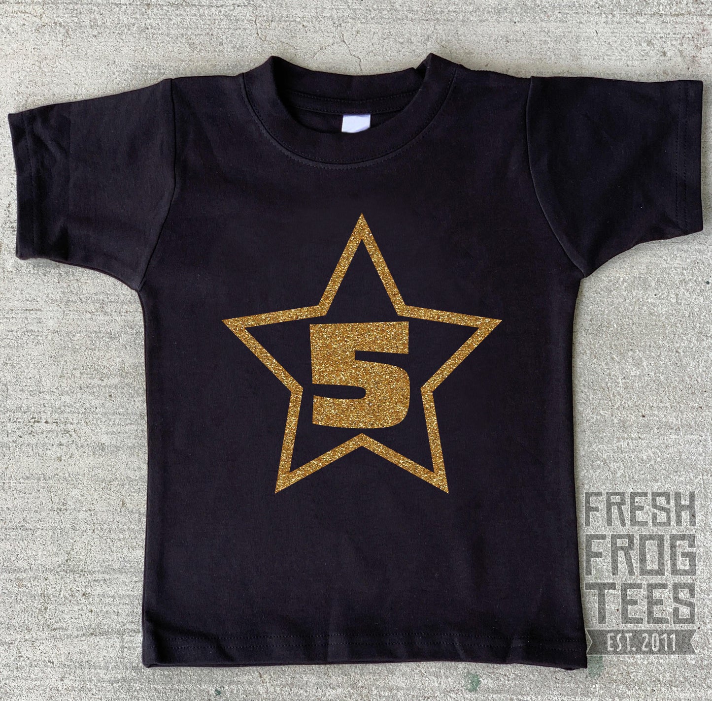 GLITTER Birthday star number shirt