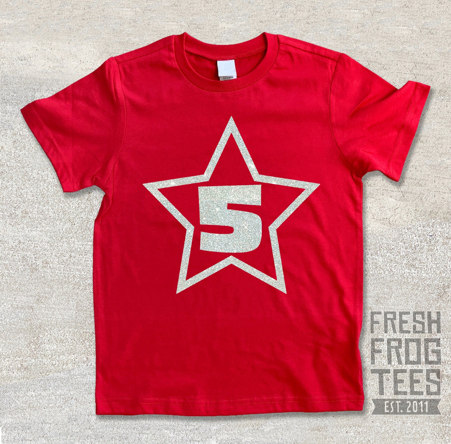 GLITTER Birthday star number shirt