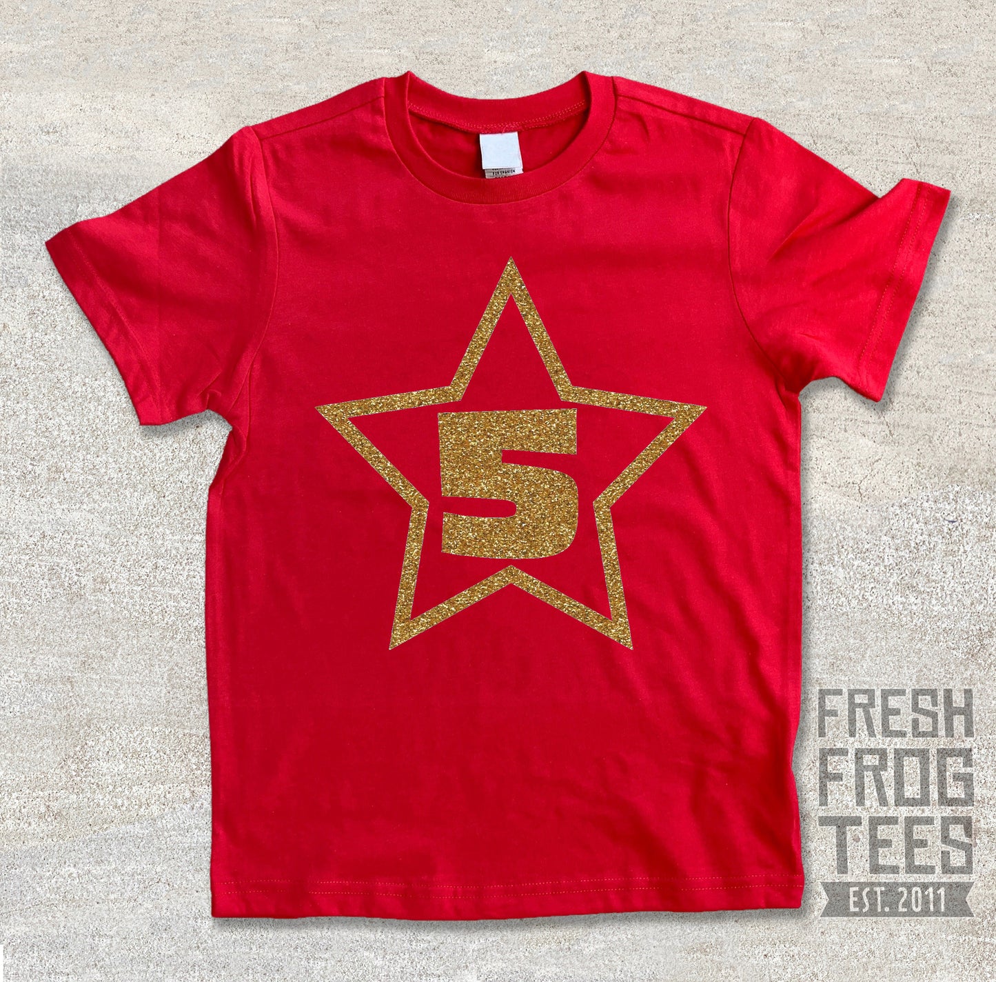 GLITTER Birthday star number shirt