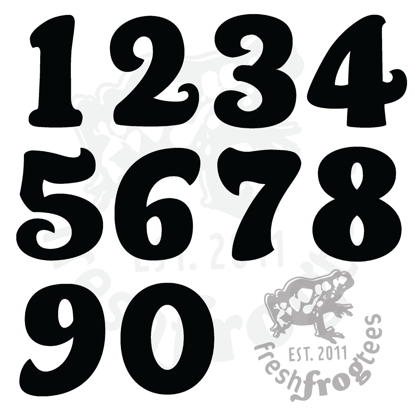 Assorted decorative numbers