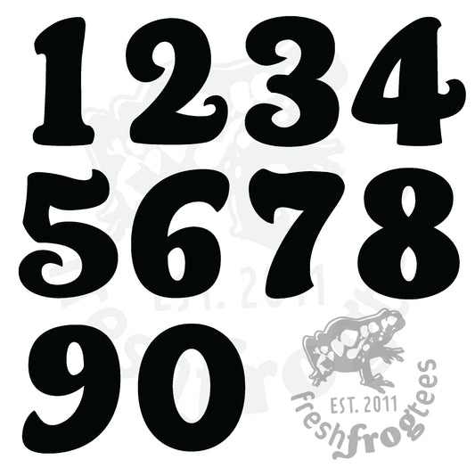 Assorted decorative numbers
