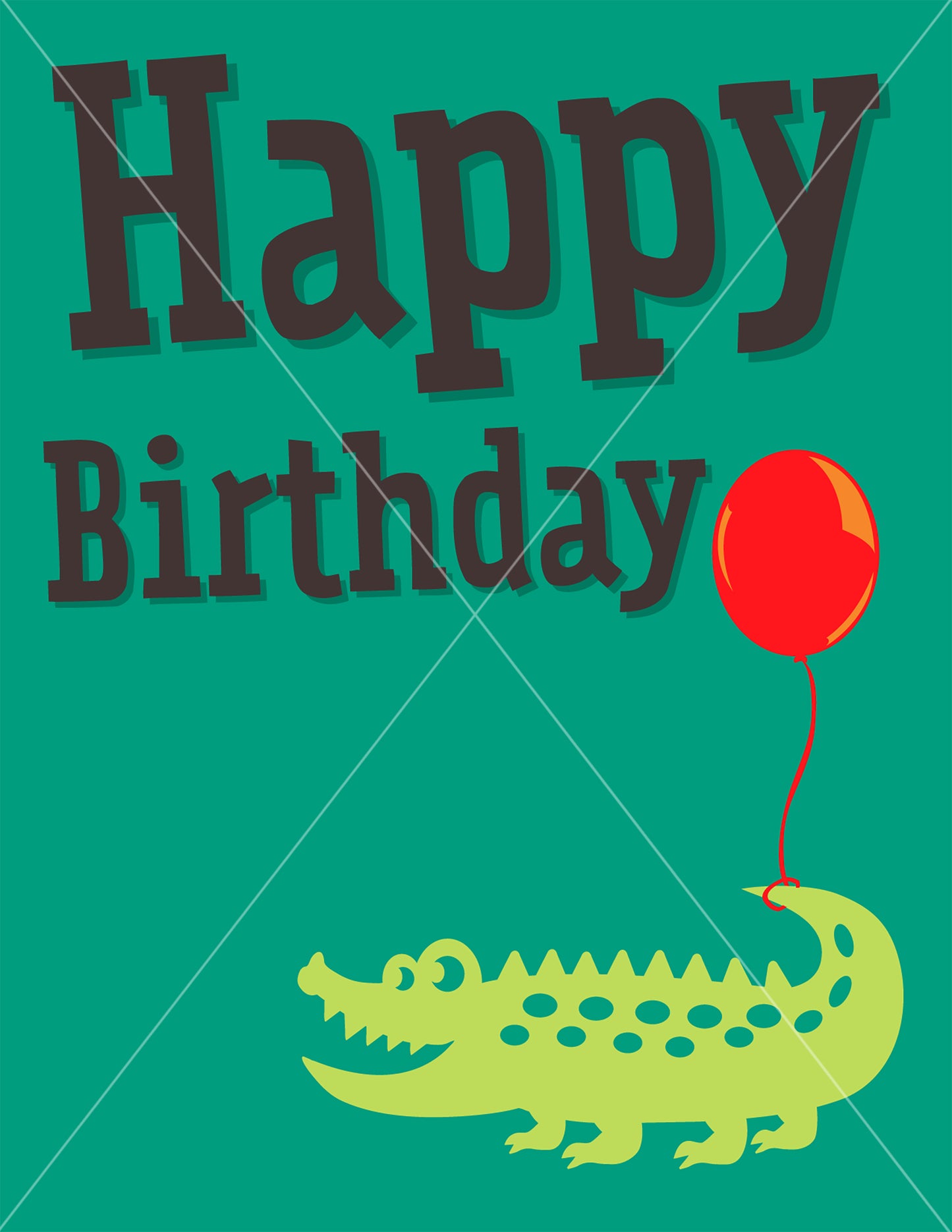 Alligator birthday greeting card background