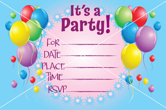 Birthday party invitation RSVP background balloon vector