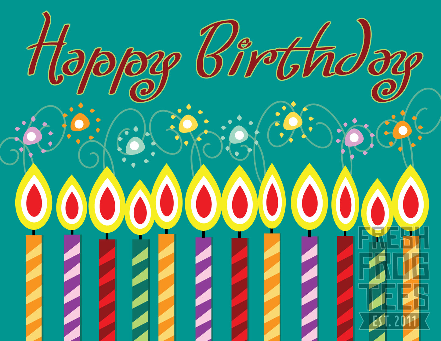 Happy birthday greeting card candles vector illustration