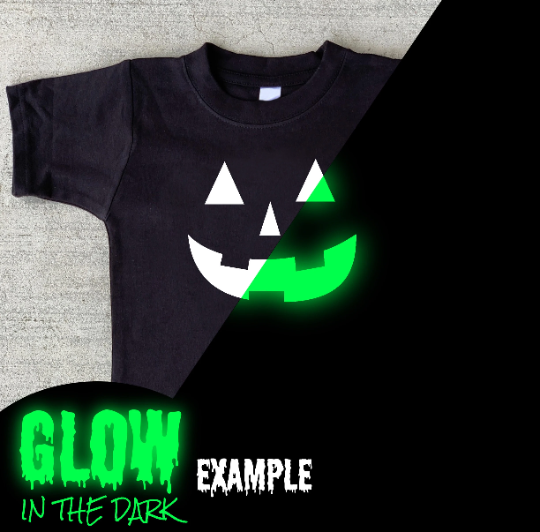 Glow in the dark Halloween pumpkin face shirt
