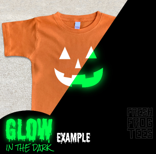 Glow in the dark Halloween pumpkin face shirt