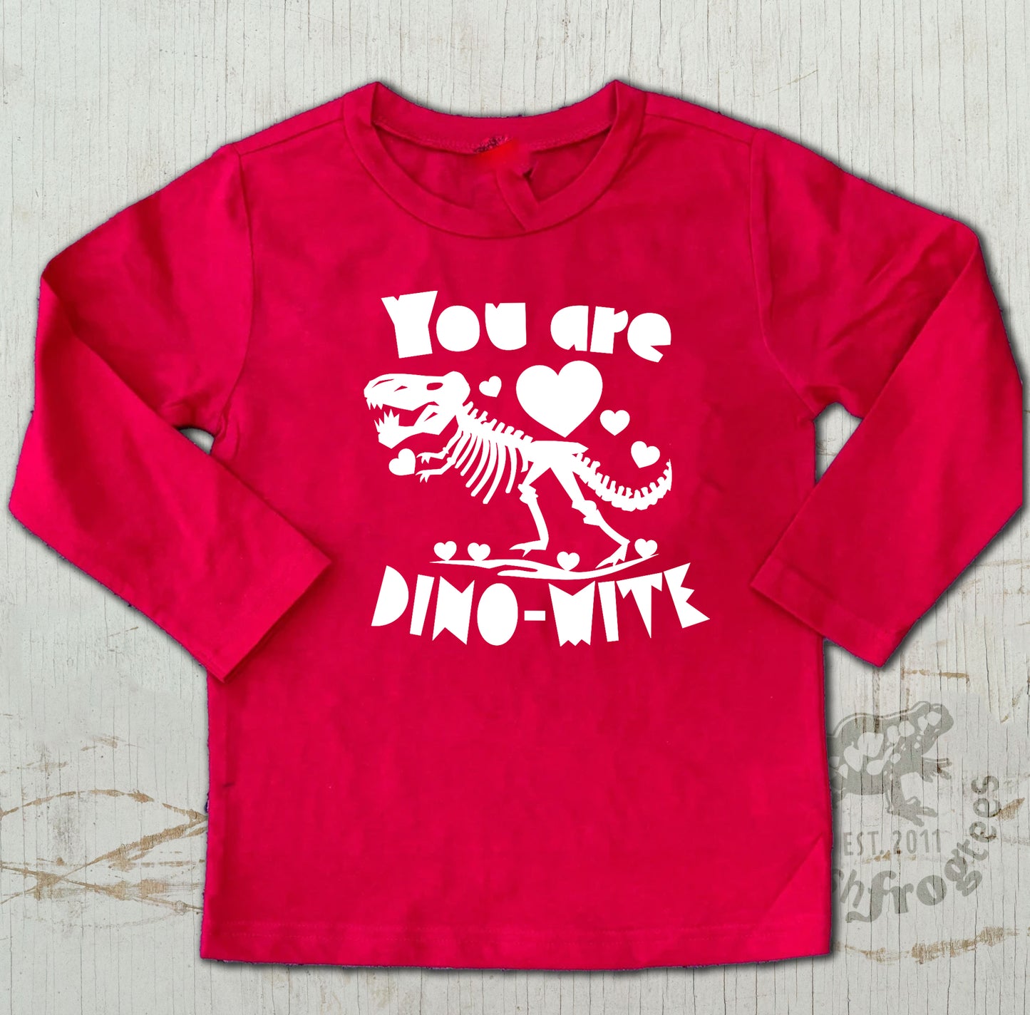 Valentines day dinosaur shirt, Toddler boys Adult Long Sleeve