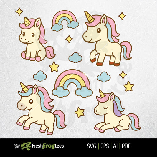 Assorted whimsical Unicorns