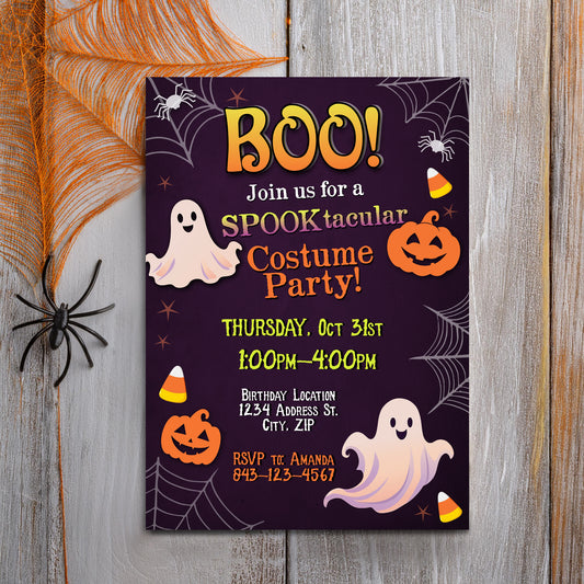 Halloween costume party invite