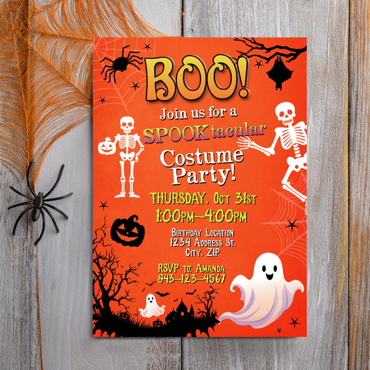 Halloween costume party invitation