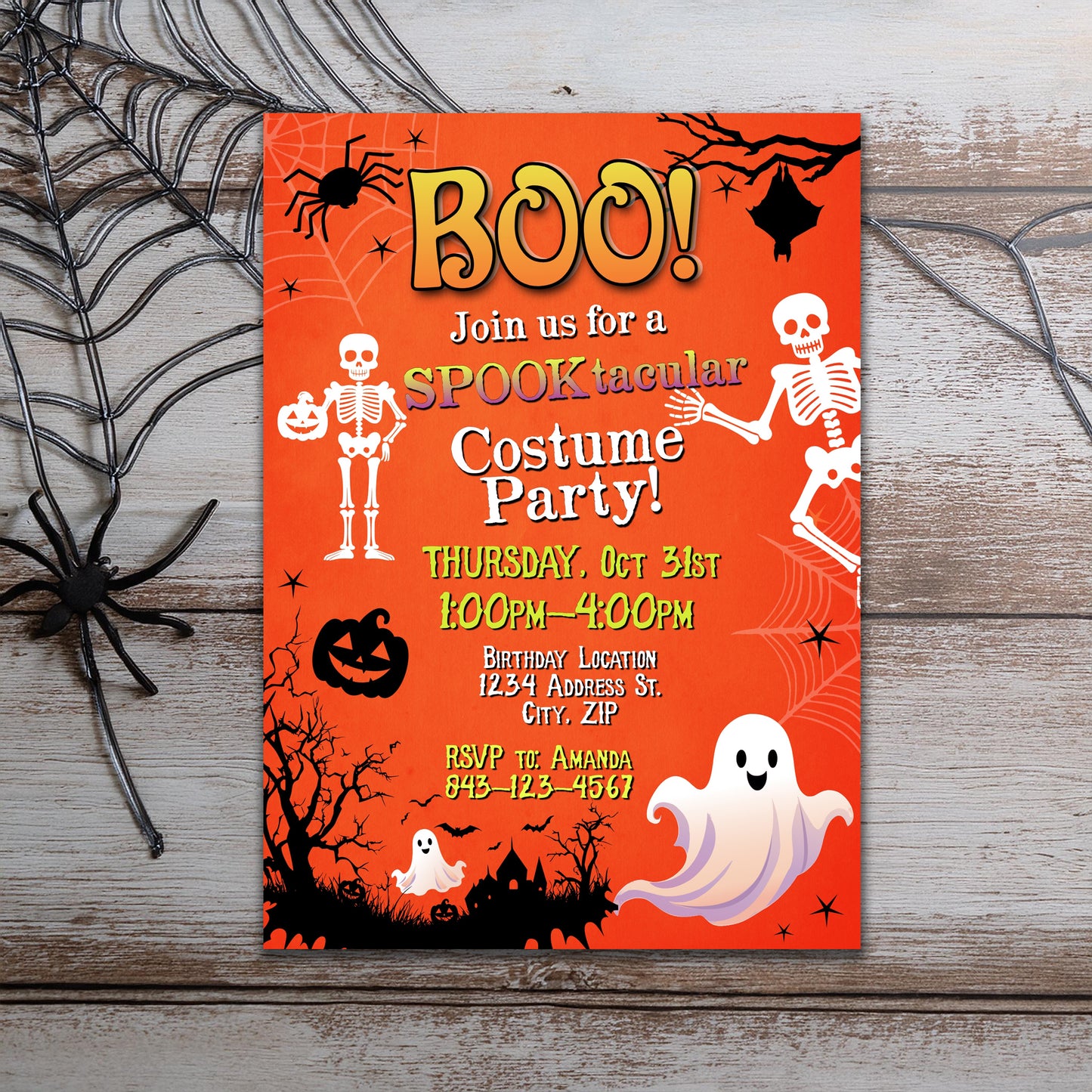 Halloween costume party invitation