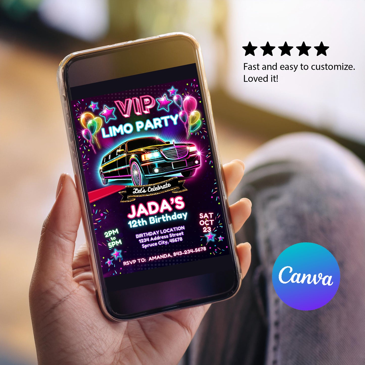 Limo Birthday Invitation | VIP Limo Party Invite