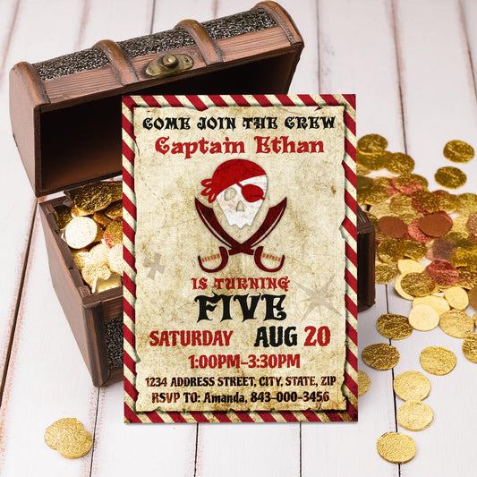 Pirate Birthday Invitation Template