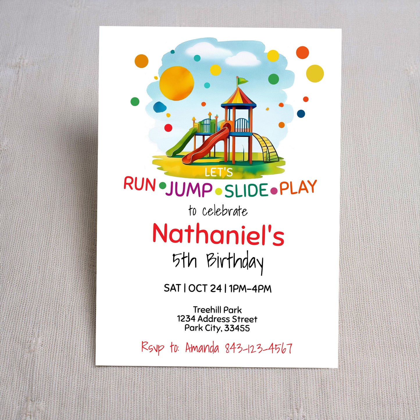 Playground Birthday Invitation