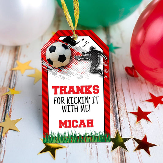 Soccer Thank You Tag Template RED | Printable Digital Download