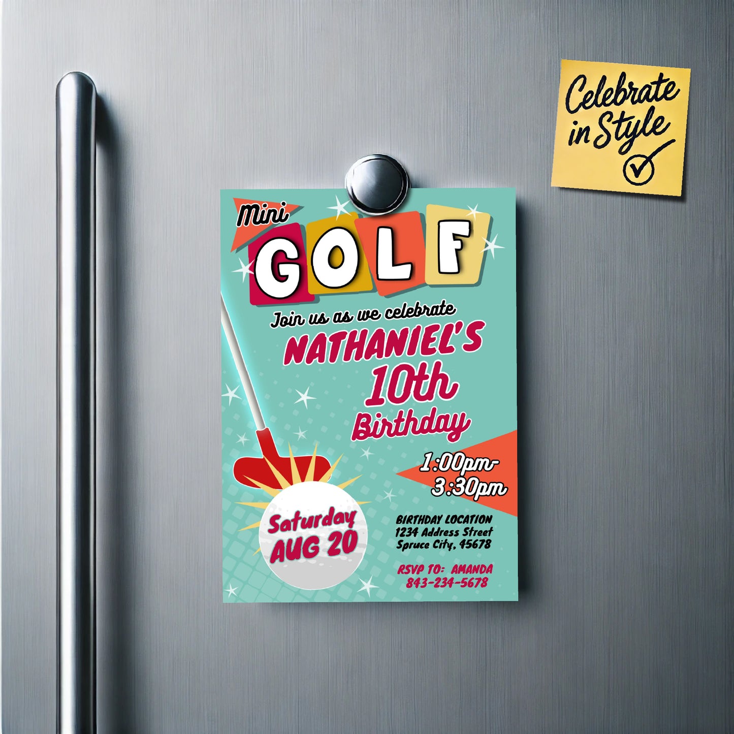 Mini Golf Birthday Invitation Template | Customizable Digital Download