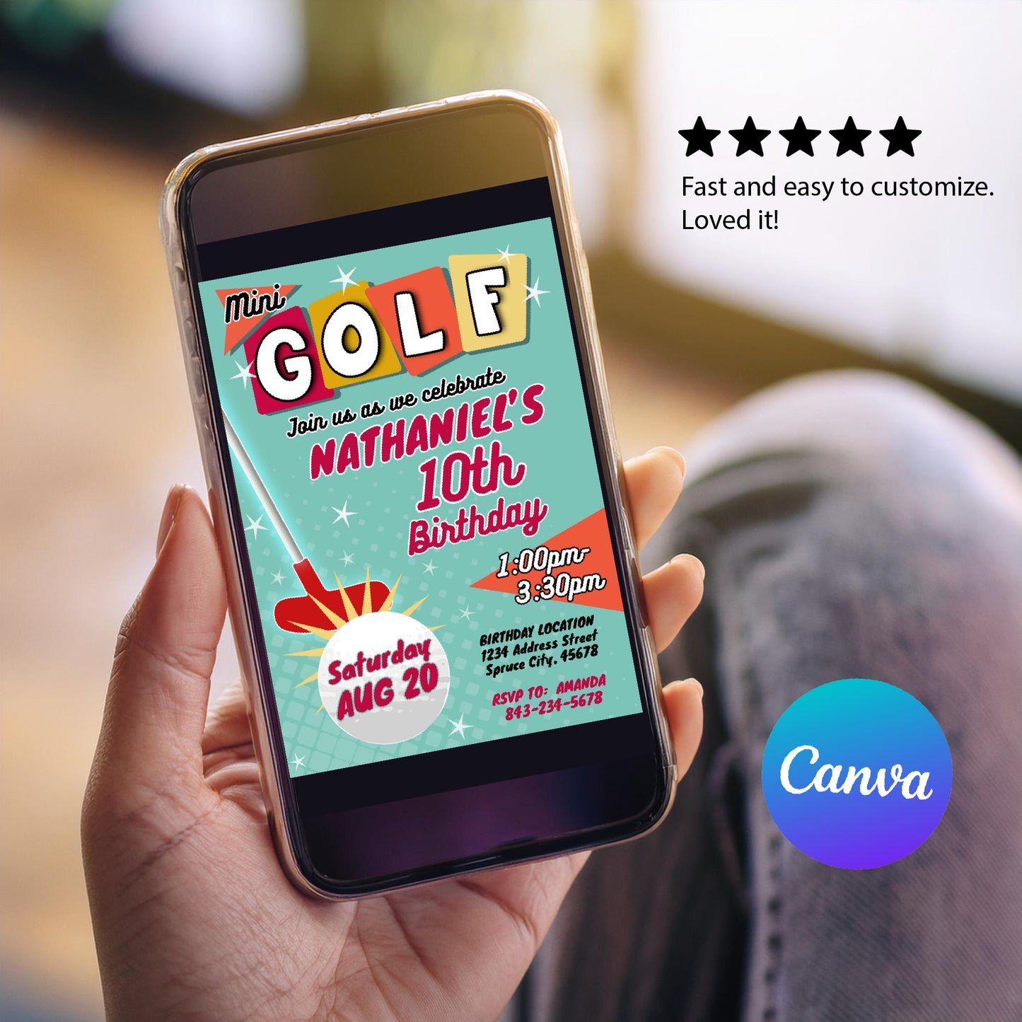 Mini Golf Birthday Invitation Template | Customizable Digital Download
