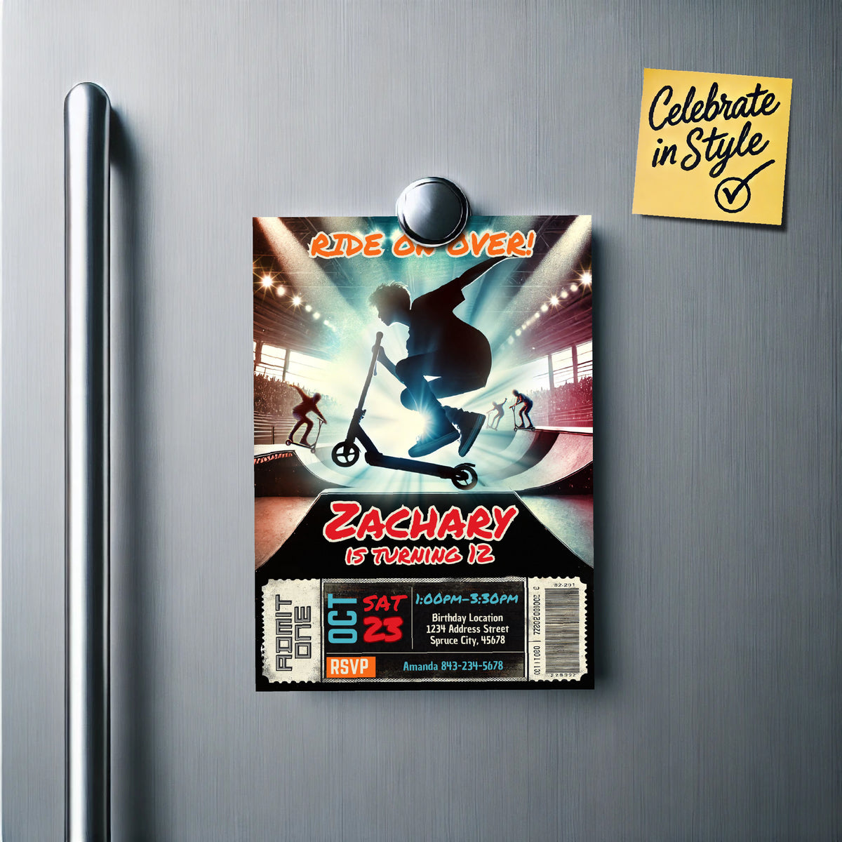 Scooter Birthday Invitation